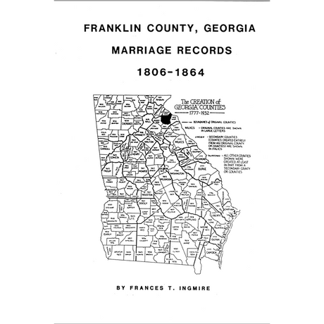 Franklin County, Georgia Marriages 1808-1864