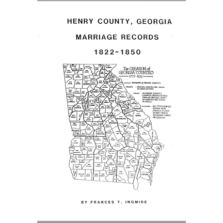 Henry County, Georgia Marriages 1822-1850