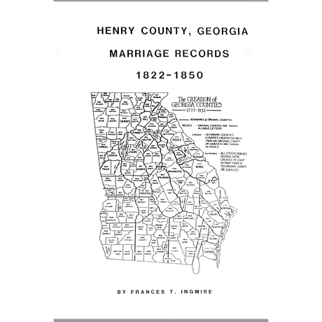Henry County, Georgia Marriages 1822-1850