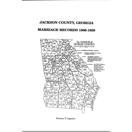 Jackson County, Georgia Marriages 1806-1850