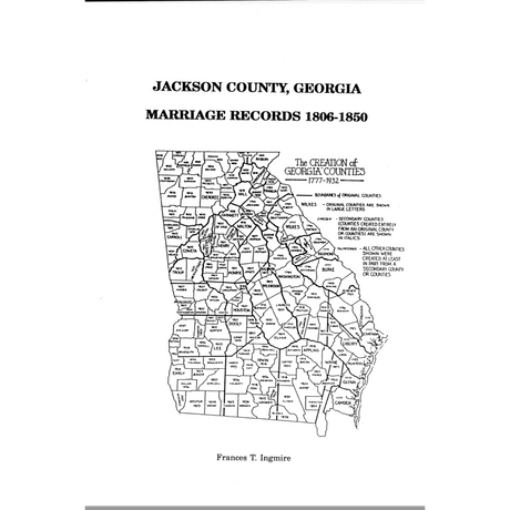 Jackson County, Georgia Marriages 1806-1850