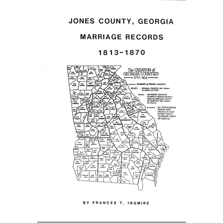 Jones County, Georgia Marriages 1812-1870