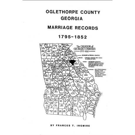 Oglethorpe County, Georgia Marriages 1795-1852