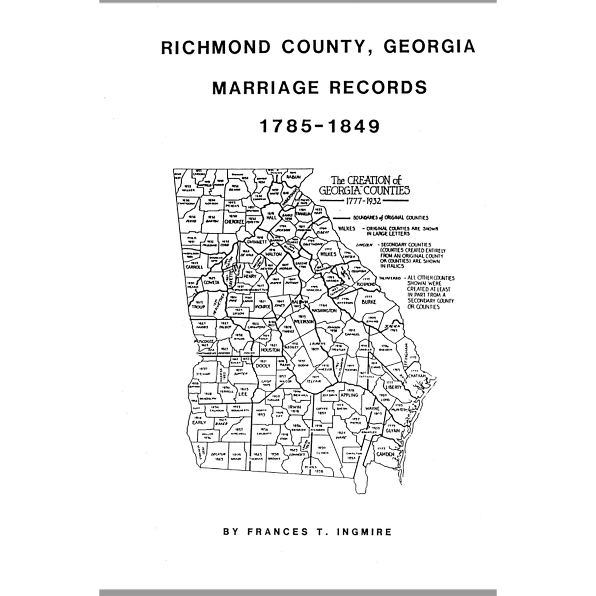 Richmond County, Georgia Marriages 1785-1849