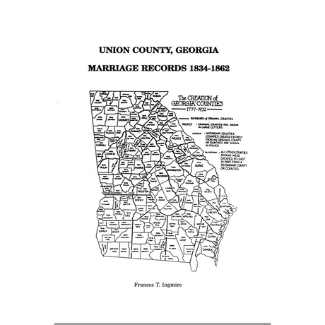 Union County, Georgia Marriages 1834-1862