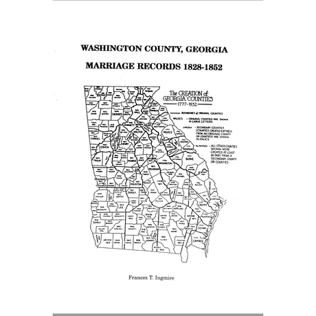 Washington County, Georgia Marriages 1828-1852