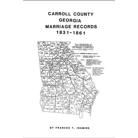 Carroll County, Georgia Marriages 1831-1861