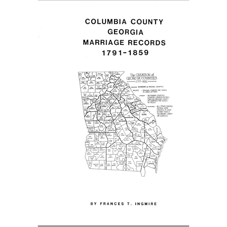 Columbia County, Georgia Marriages 1791-1859