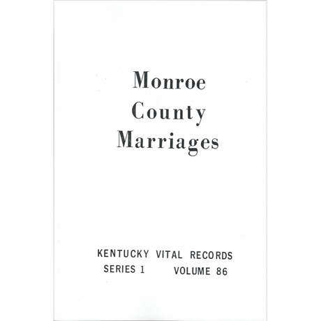 Monroe County, Kentucky Marriages 1852-1859, 1875-1878, 1894, and 1906