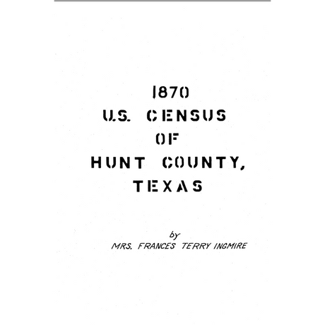 1870 Hunt County, Texas Census