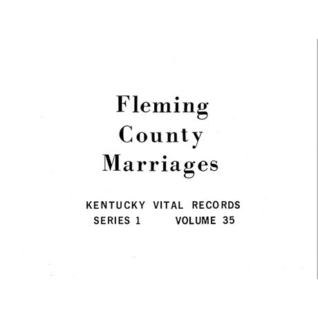 Fleming County, Kentucky Marriages