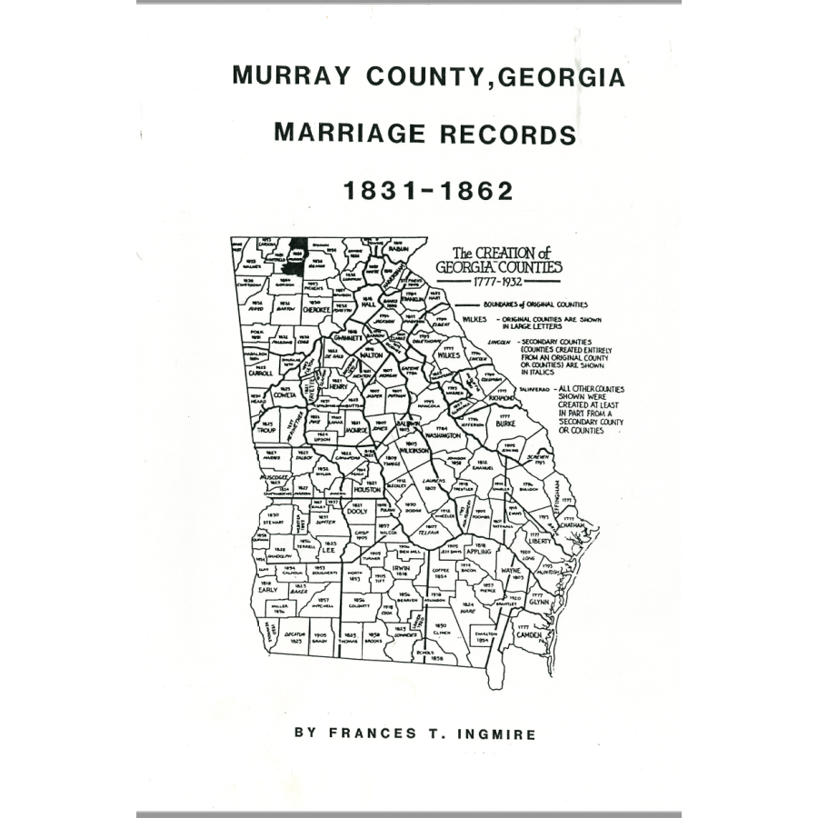 Murray County, Georgia Marriages, 1831-1862