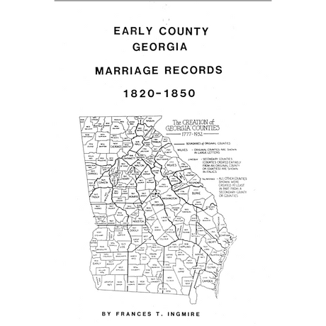 Early County, Georgia Marriages, 1820-1850