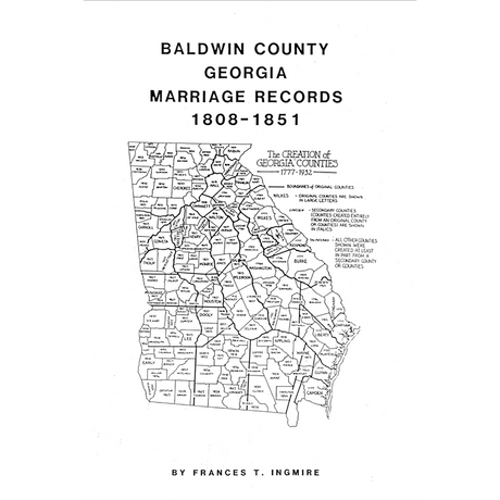Baldwin County, Georgia Marriages, 1808-1851