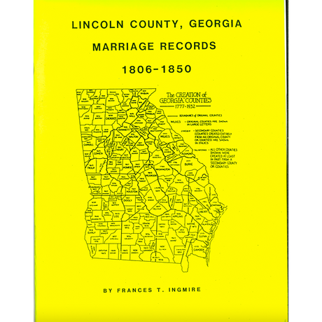 Lincoln County, Georgia Marriage Records, 1806-1850