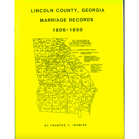 Lincoln County, Georgia Marriage Records, 1806-1850