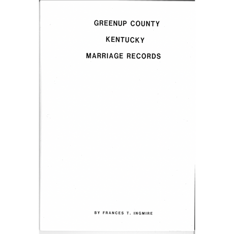 Greenup County, Kentucky Marriage Records 1852-1858 and 1875-1878