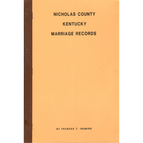 Nicholas County, Kentucky Marriage Records 1852-1859, 1875-1878