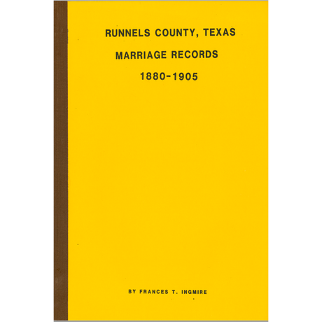 Runnels County, Texas Marriage Records 1880-1905