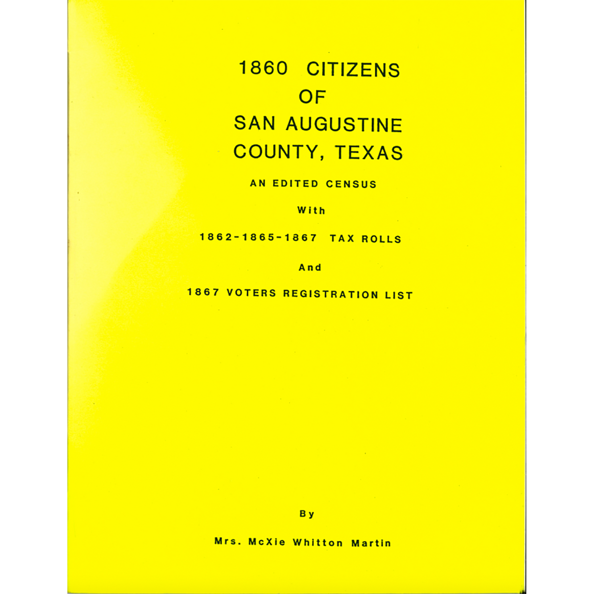 1860 San Augustine County, Texas Census