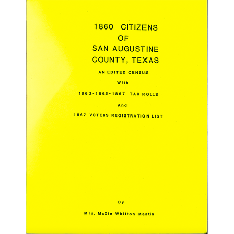 1860 San Augustine County, Texas Census