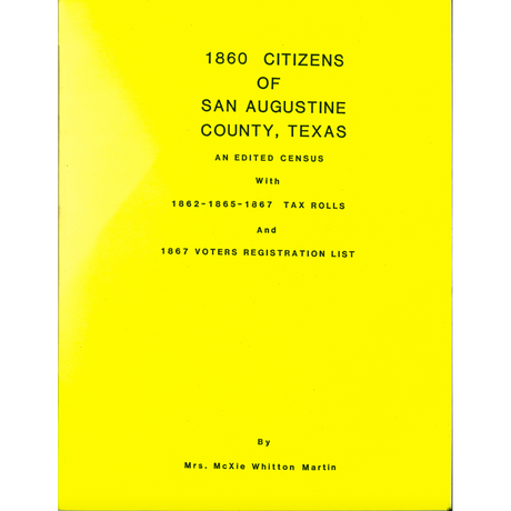 1860 San Augustine County, Texas Census