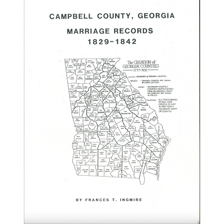 Campbell County, Georgia Marriage Records, 1829-1842