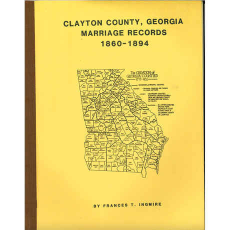 Clayton County, Georgia Marriage Records, 1860-1894