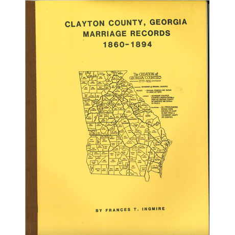 Clayton County, Georgia Marriage Records, 1860-1894