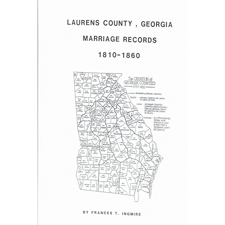 Laurens County, Georgia Marriage Records 1810-1860