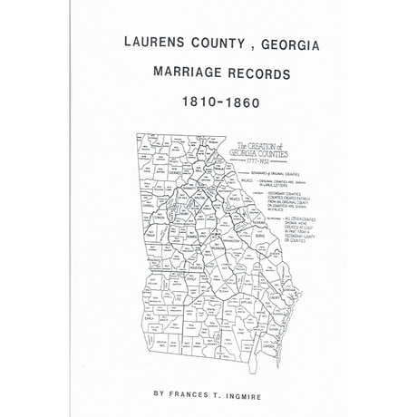 Laurens County, Georgia Marriage Records 1810-1860