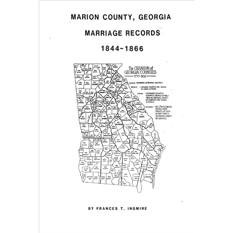 Marion County, Georgia Marriage Records 1844-1866