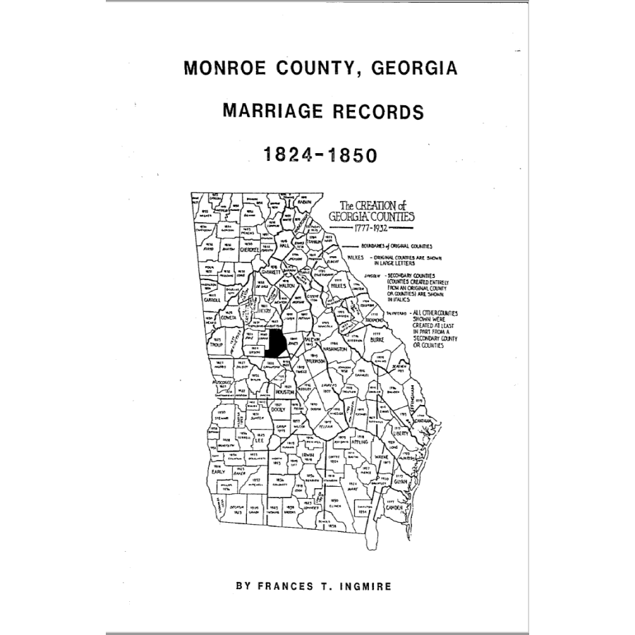 Monroe County, Georgia Marriages 1824-1850