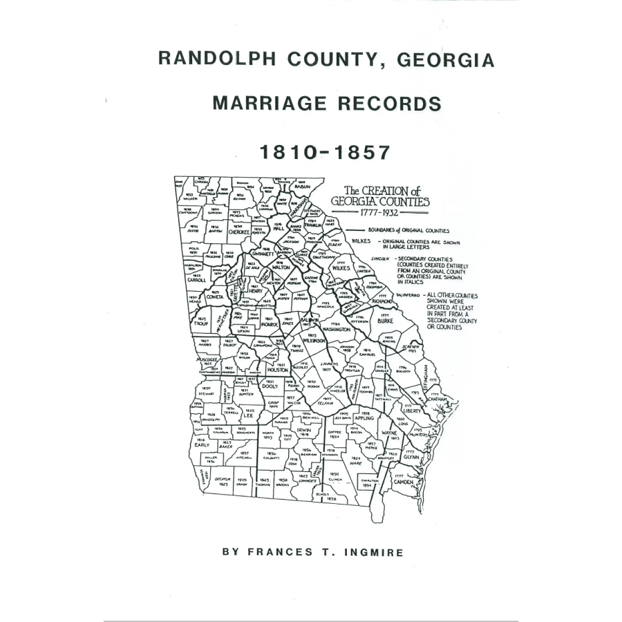 Randolph County, Georgia Marriages 1810-1857