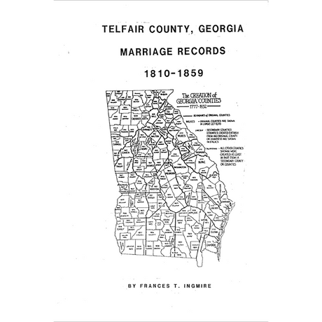 Telfair County, Georgia Marriage Records 1810-1859