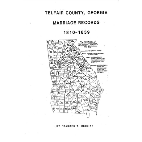 Telfair County, Georgia Marriage Records 1810-1859