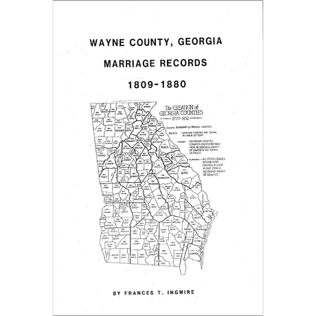Wayne County, Georgia Marriage Records 1809-1880