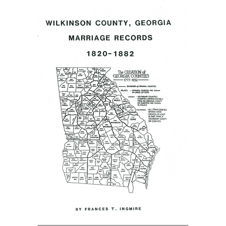 Wilkinson County, Georgia Marriages 1820-1862
