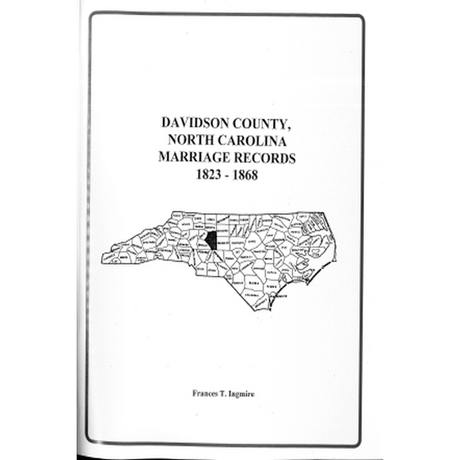 Davidson County, North Carolina Marriage Records, 1823-1868