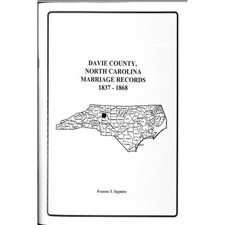 Davie County, North Carolina Marriage Records, 1837-1868