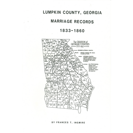 Lumpkin County Georgia Marriage Records 1833-1860