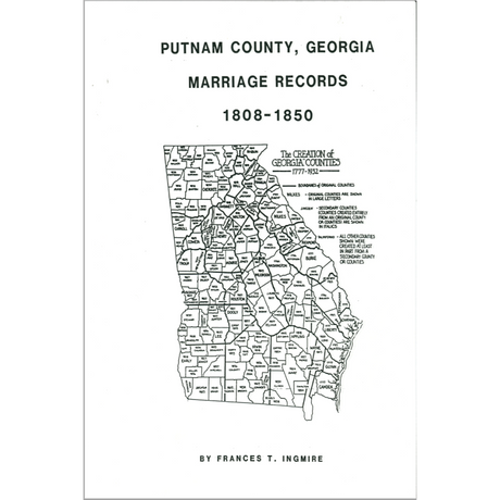 Putnam County, Georgia Marriage Records 1809-1850