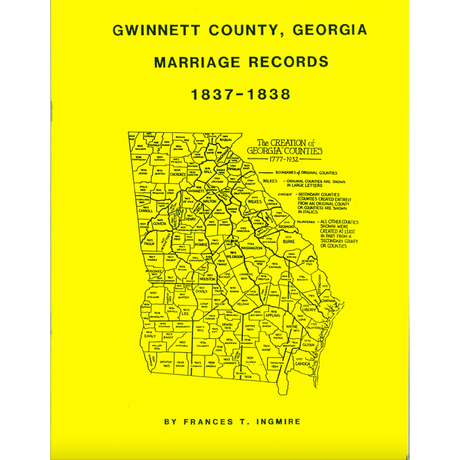 Gwinnett County, Georgia Marriage Records, 1837-1838