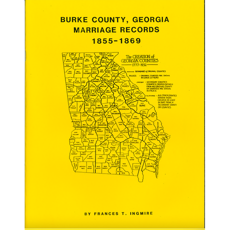 Burke County, Georgia Marriage Records, 1855-1869