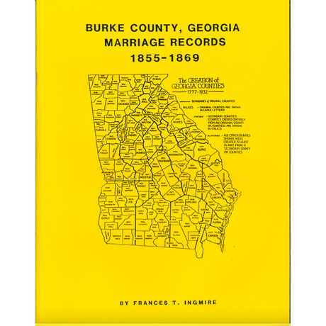 Burke County, Georgia Marriage Records, 1855-1869