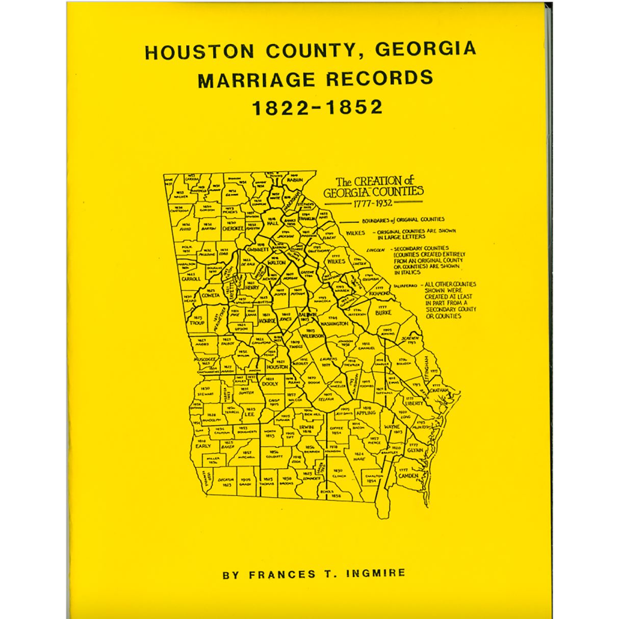 Houston County, Georgia Marriage Records, 1822-1852