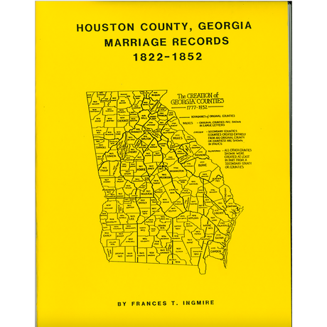 Houston County, Georgia Marriage Records, 1822-1852