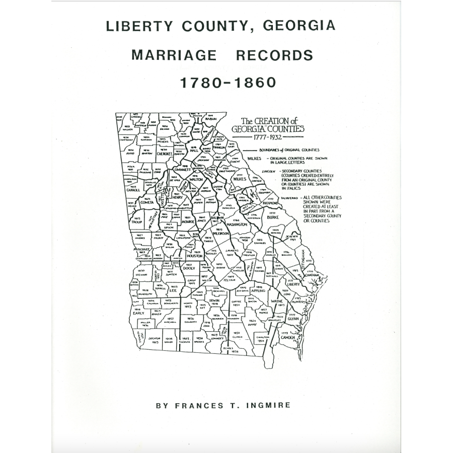 Liberty County, Georgia Marriage Records, 1780-1860