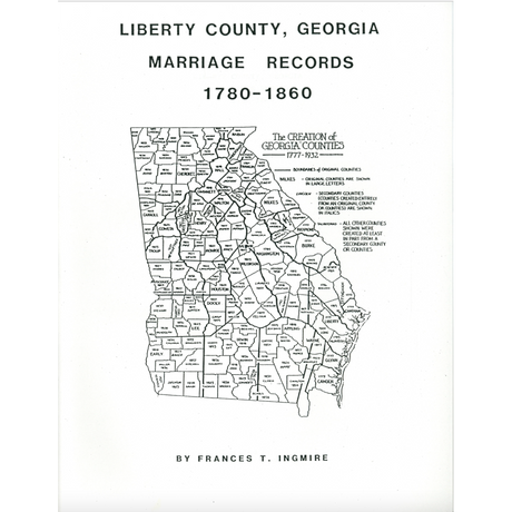 Liberty County, Georgia Marriage Records, 1780-1860