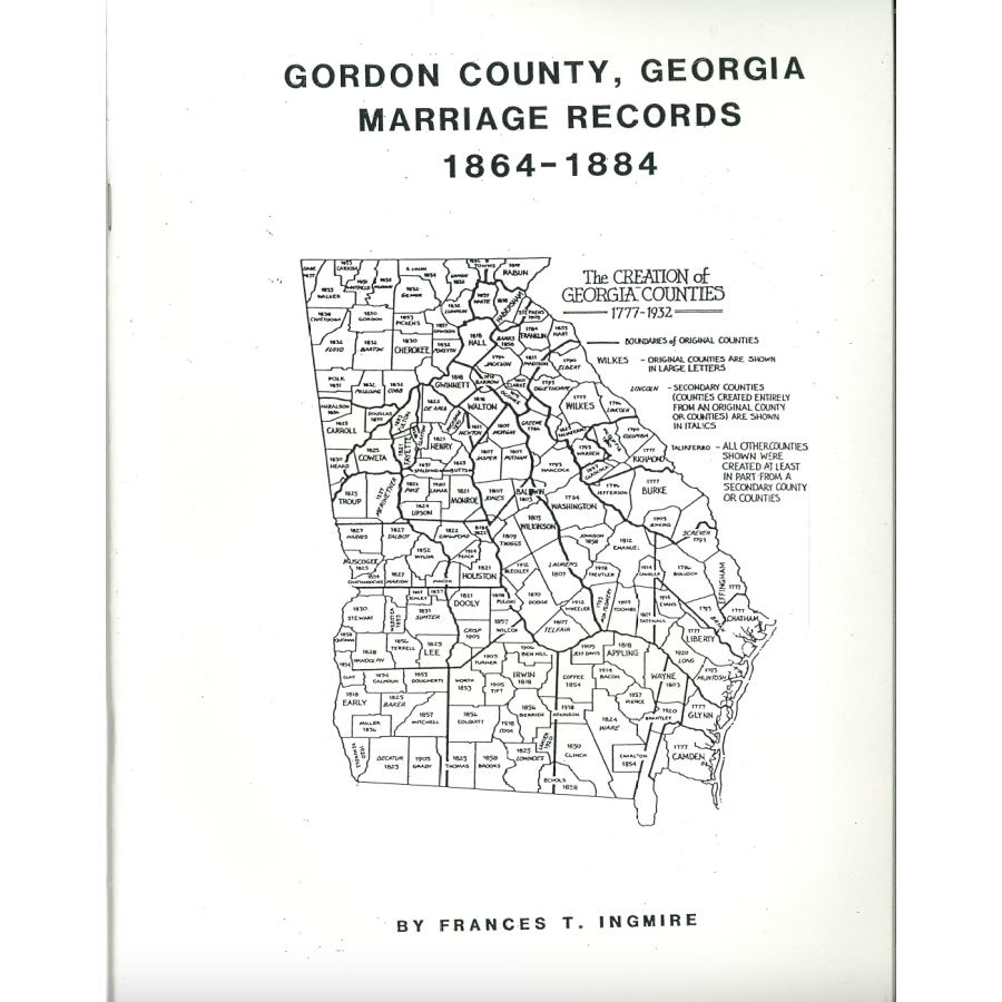 Gordon County, Georgia Marriage Records, 1864-1884